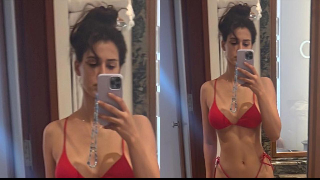 Disha Patani Red Bikini Top