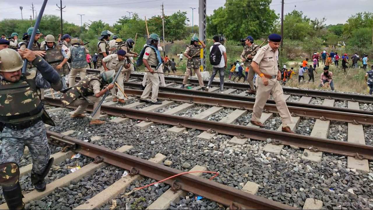 Lathi-charge on protesters