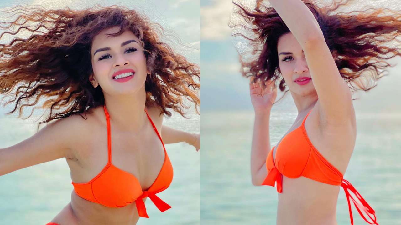 1280px x 720px - Avneet Kaur looks sizzling hot in orange bikini, drool-worthy photos go  viral
