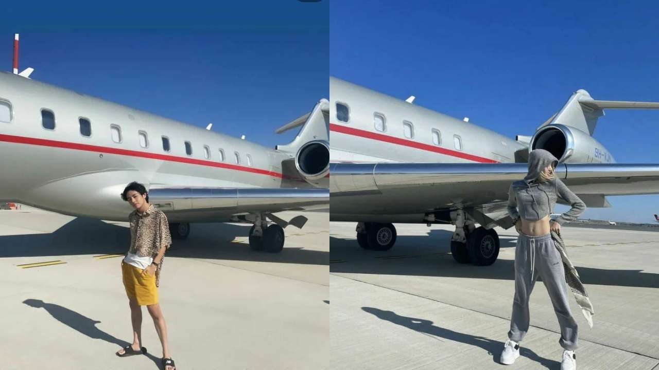 Photos of BTS' V aka Kim Taehyung, BLACKPINK's Lisa in private jet break  internet