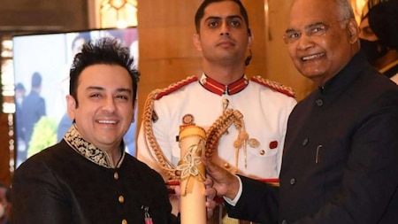 Adnan Sami receiving the Padma Shri honour