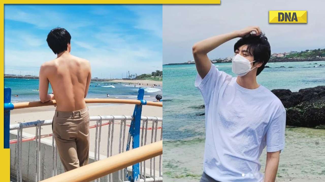 Bare Beach Model Fun - BTS: Shirtless Jin flaunts new tattoo at the beach, RM drops hilarious  comment
