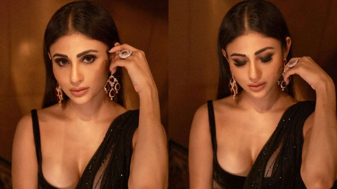 Lehenga Choli Hot Sexy Xxx - Brahmastra star Mouni Roy sparkles in black sequined lehenga, photos leave  netizens awestruck