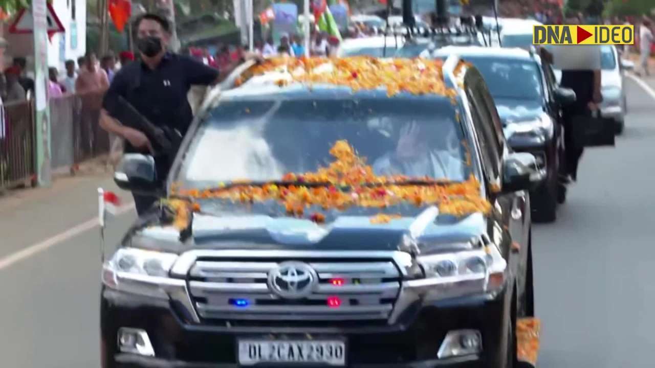 Prime Minister Modi holds roadshow in Deoghar, Jharkhand