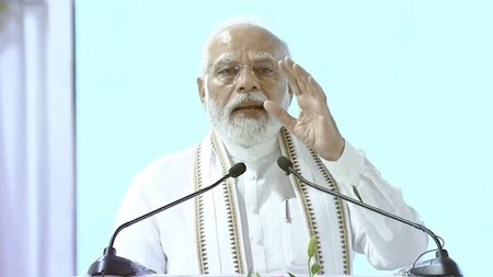 PM Modi speaks during the inauguration of Airport