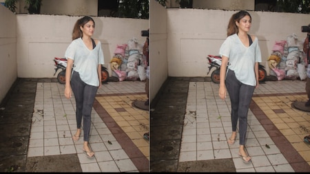  Rhea Chakraborty posed for the paparazzi