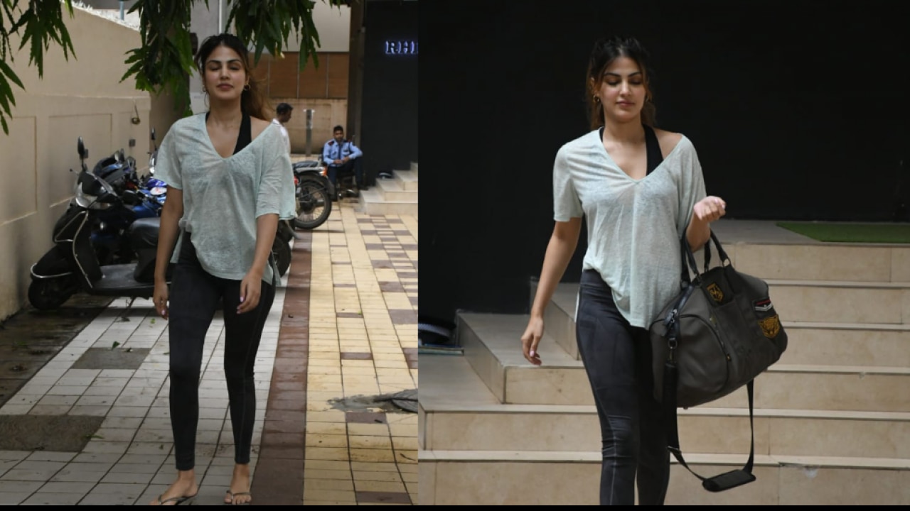 Rhea Chakraborty spotted outside the gym