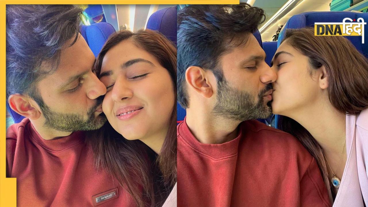 Rahul Vaidya ने पत्नी Disha Parmar पर लुटाया ढेर सारा प्यार, फ्लाइट में ही रोमांटिक हुआ कपल 