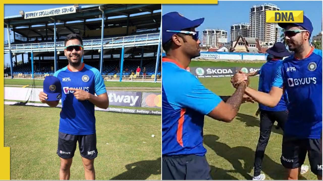 IND vs WI: Avesh Khan receives debut ODI cap from Shikhar Dhawan, watch his teammates' gesture