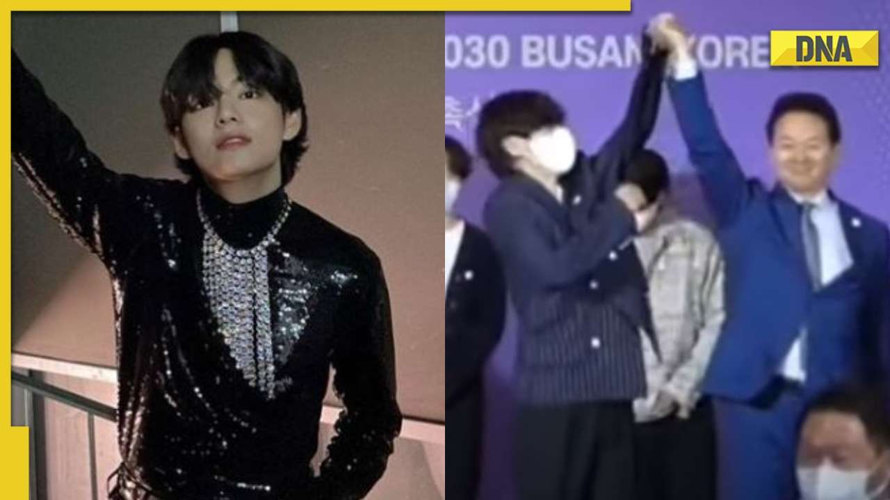 BTS concert: V turns model; ARMY reacts to Jungkook in red jacket-towel -  Hindustan Times
