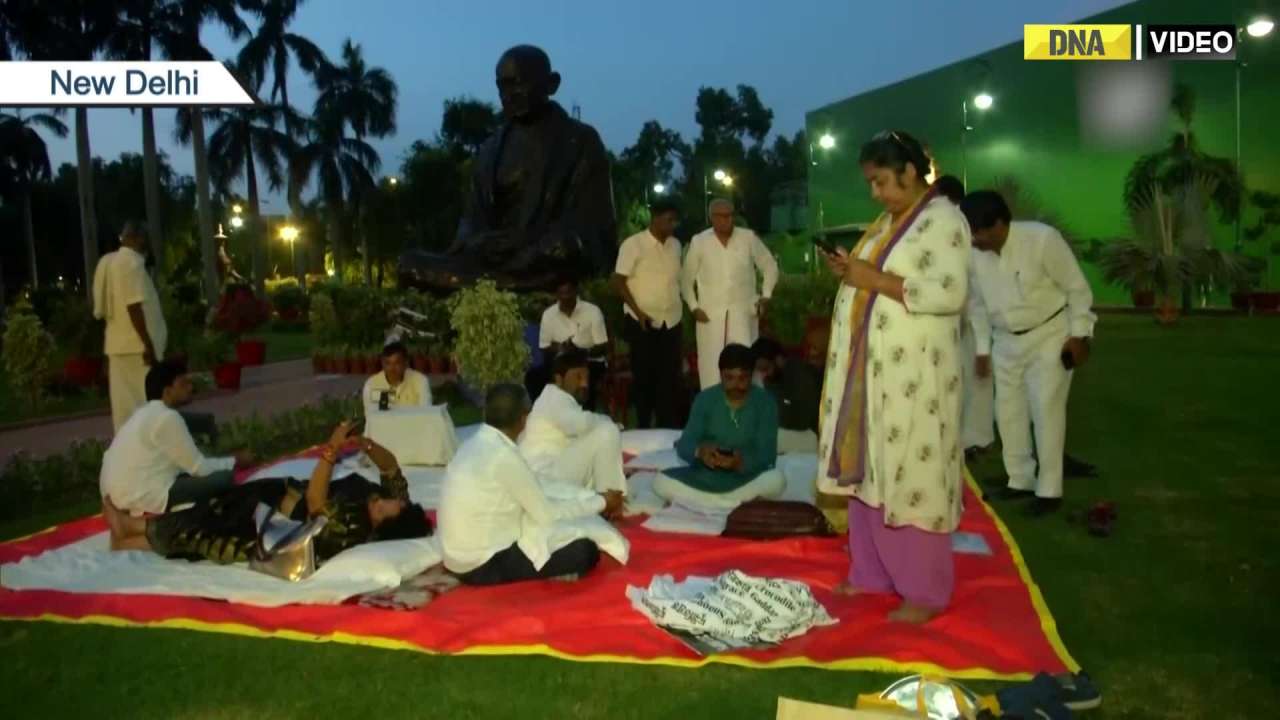 Suspended Opposition MPs continue 50-hour long day-night protest in Delhi