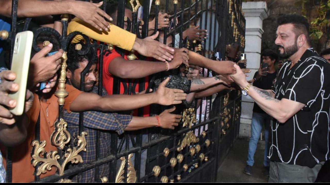 Sanjay Dutt Fans Outside His House