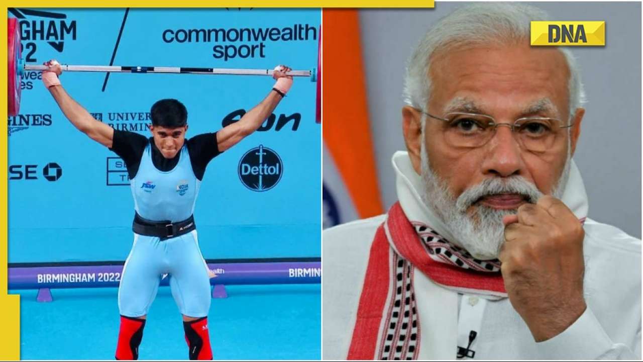 PM Narendra Modi reacts after Sanket Sargar opens India's tally at CWG 2022 with silver