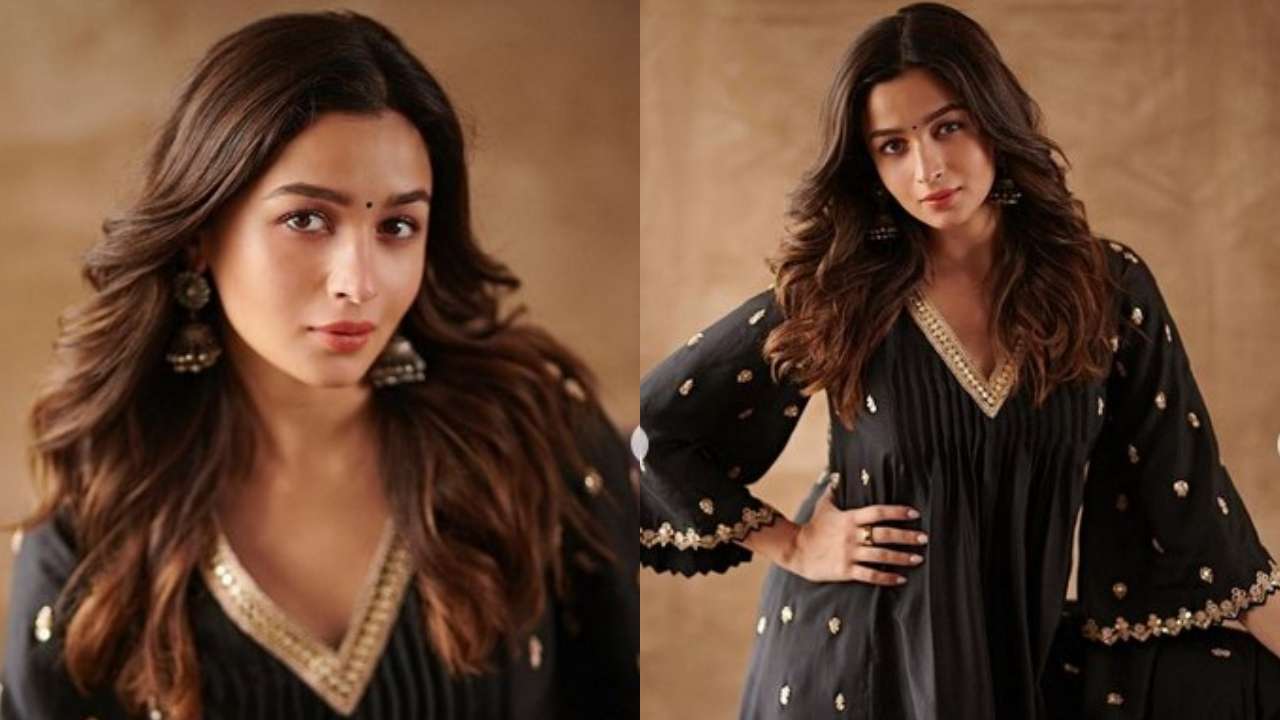 Alia Bhatt looks stunning in black traditional wear