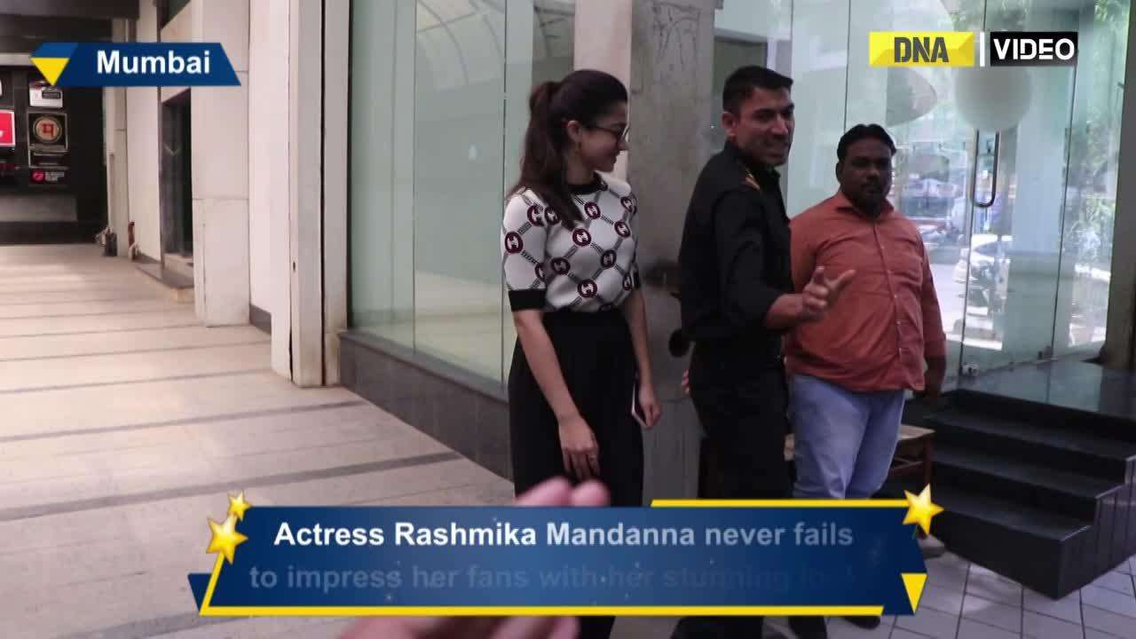 Mumbai: Rashmika Mandanna visits Siddharth Roy Kapoor's office 