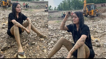 Shehnaaz Gill Playing In Mud