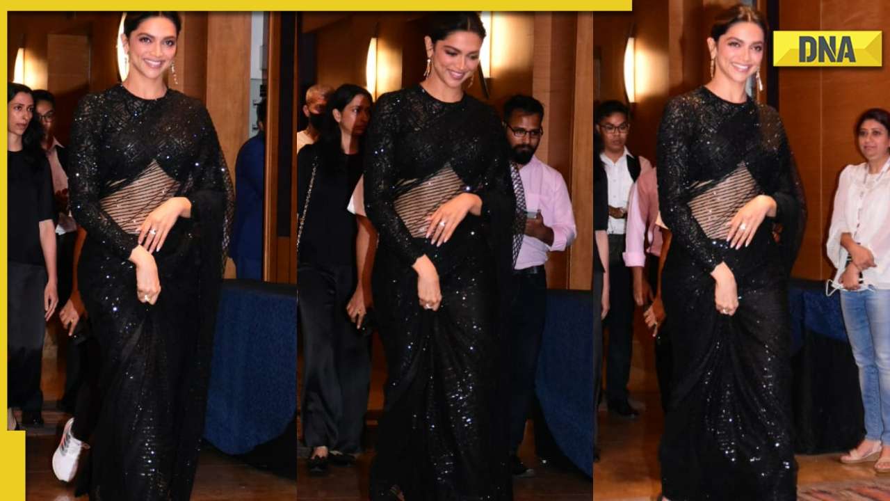 Deepika Padukone looks stunning in black saree, netizens call her 'queen of  hearts'