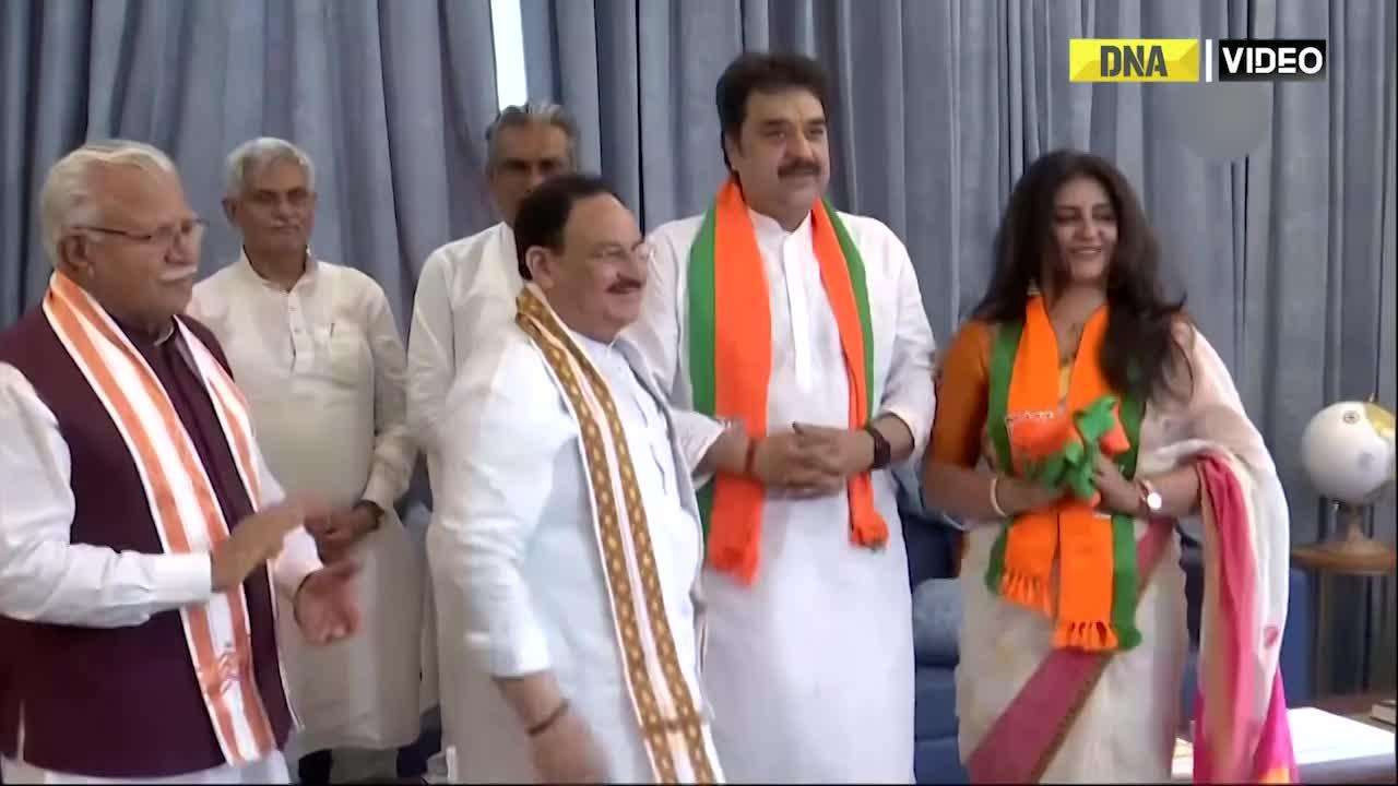 Delhi: Kuldeep Bishnoi meets JP Nadda after joining BJP