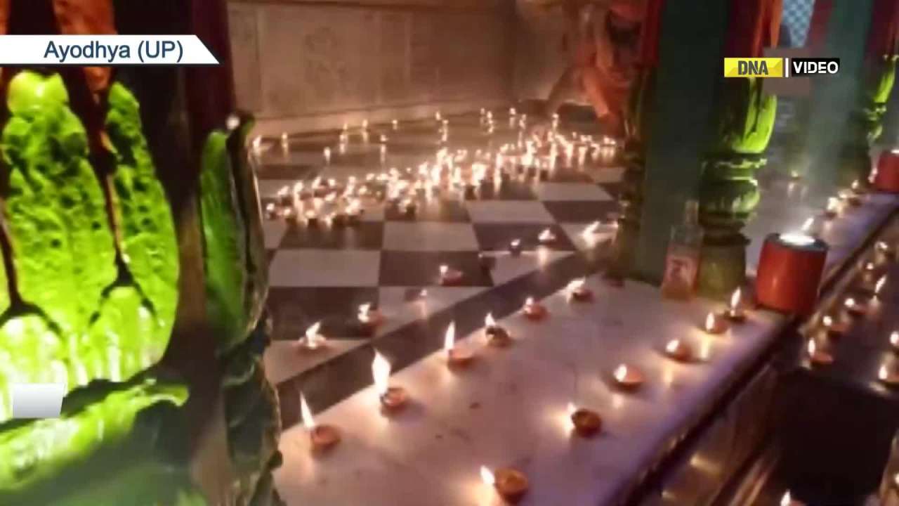 UP: Hanuman Garhi Temple lightens up with more than 1,000 diyas in Ayodhya