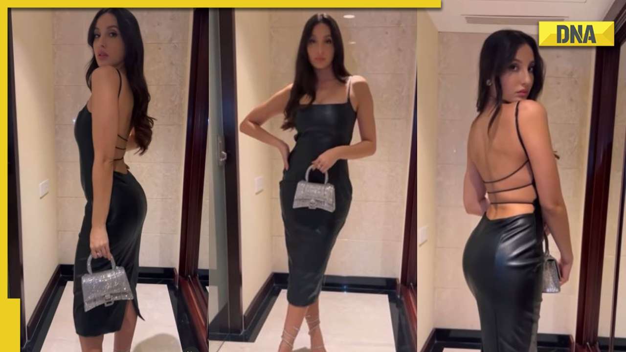 1280px x 720px - Nora Fatehi sets internet ablaze in sexy black backless dress, video goes  viral