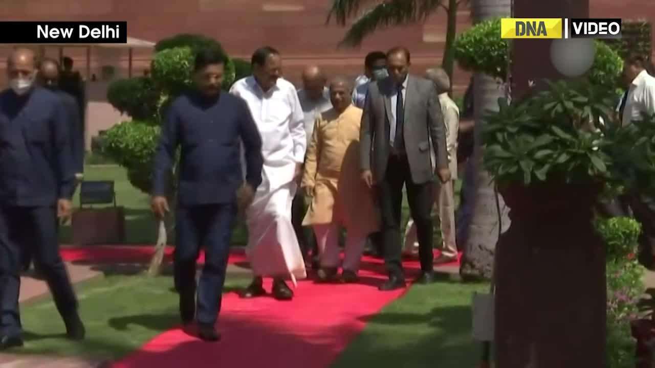 Outgoing VP Naidu plants sapling in Delhi
