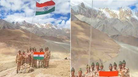 ITBP के जवानों ने 18,400 फीट पर फहराया राष्ट्रीय ध्वज