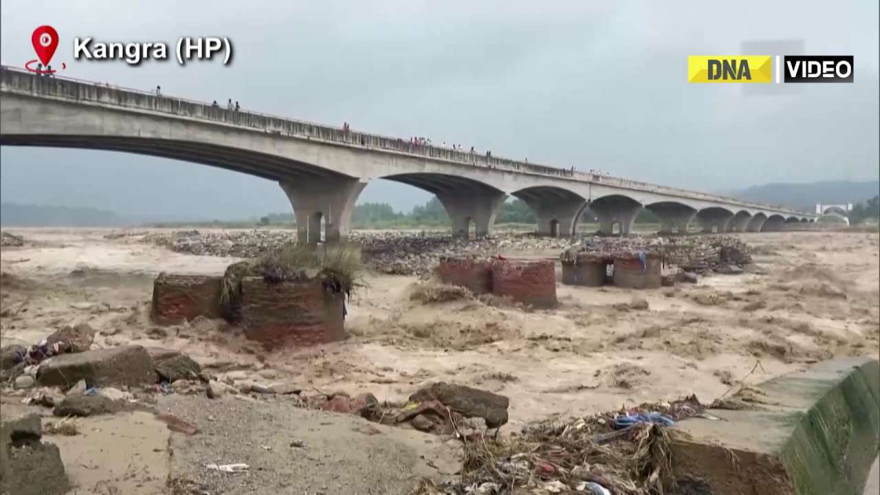 Himachal Pradesh: Railway bridge collapses following heavy rains in  Himachal Pradesh's Kangra district