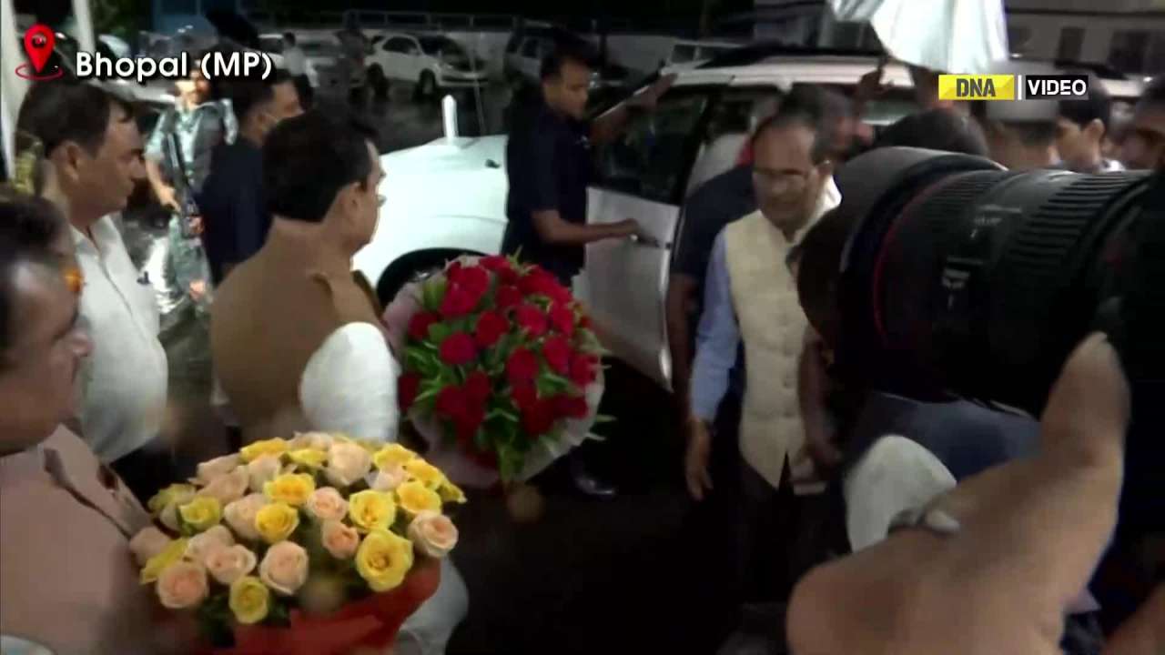 Union Home Minister Amit Shah arrives in Bhopal