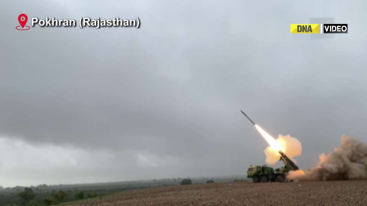 DRDO conducts trail of Pinaka extended range missile at Pokhran Firing Ranges