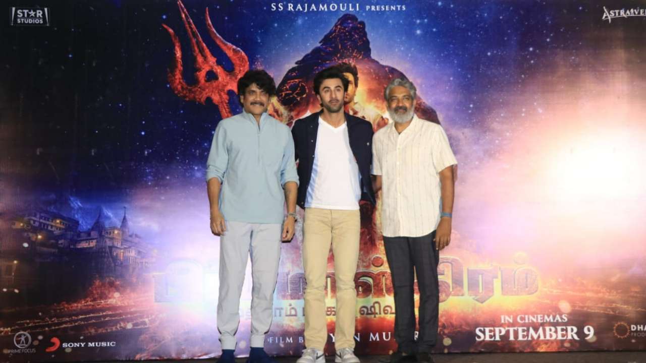 Pics: Ranbir Kapoor, Nagarjuna, SS Rajamouli enjoy traditional meal as they  promote 'Brahmastra' in Chennai