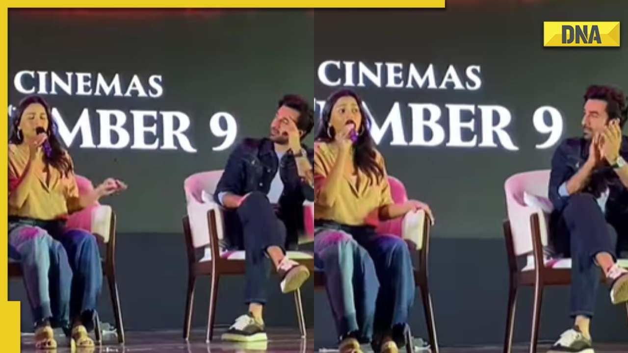 Brahmastra star Alia Bhatt sings Kesariya during film's promotion, Ranbir Kapoor's reaction wins netizens' hearts 