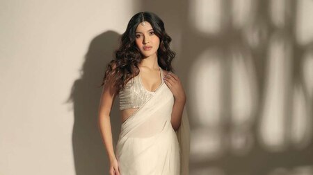 Shanaya Kapoor stuns in white saree