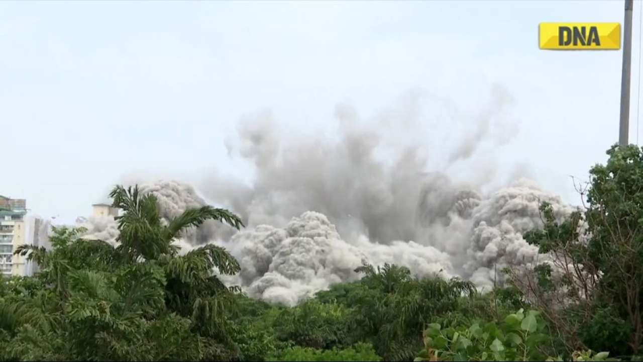 Noida Twin Towers Demolished High rises turn to dust in seconds after