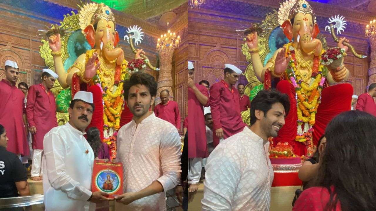 Ganesh Chaturthi 2022 Kartik Aaryan Visits Lalbaugcha Raja Vivek Oberoi Amrita Rao Bring 5340