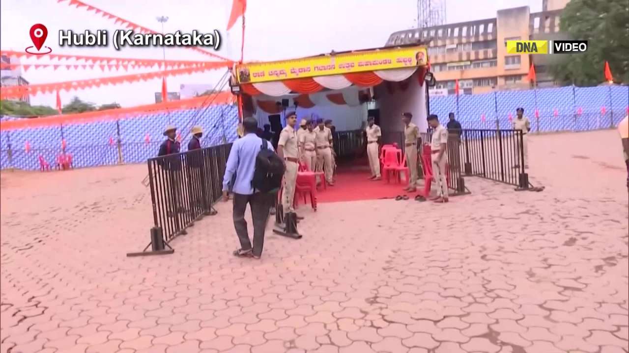 Lord Ganesha idol installed at Eidgah ground in Karnataka's Hubli-Dharwad