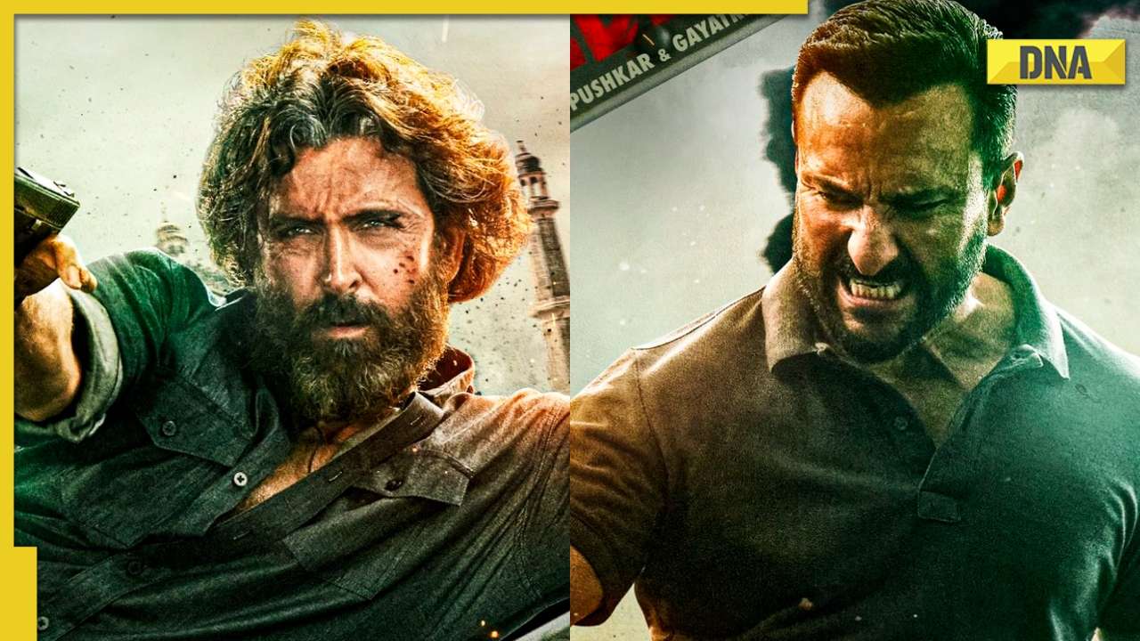 Vikram Vedha makers drop intense new poster, announce trailer release of Hrithik Roshan-Saif Ali Khan's film
