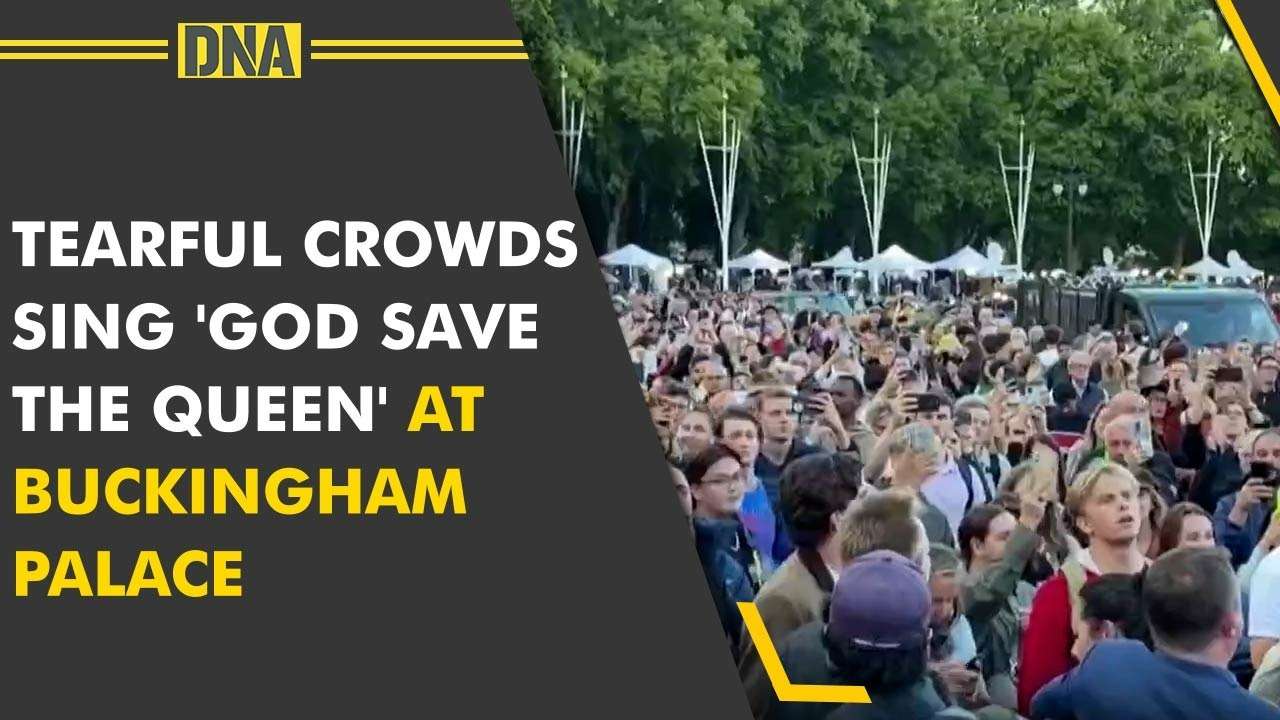 Queen Elizabeth II death: Tearful crowds sing 'God Save the Queen' at Buckingham Palace