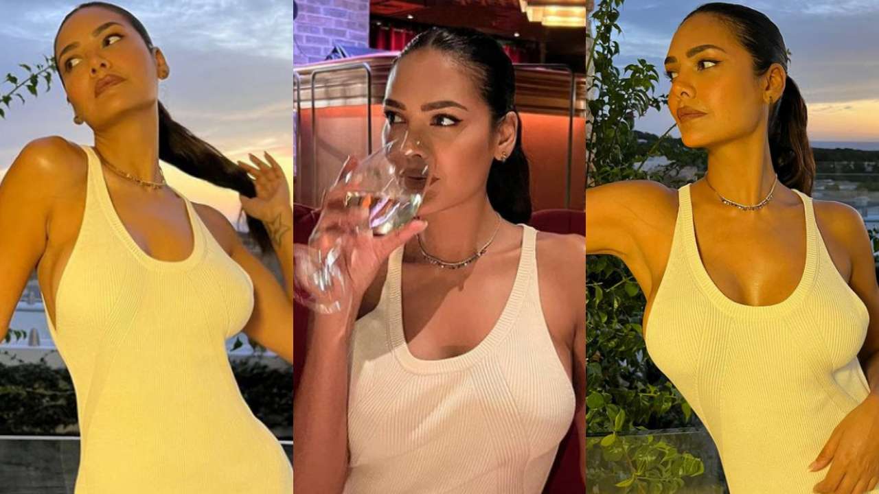 Aashram 3 Star Esha Gupta Flaunts Her Sexy Curves In White Bodycon Dress On Her Ibiza Vacation