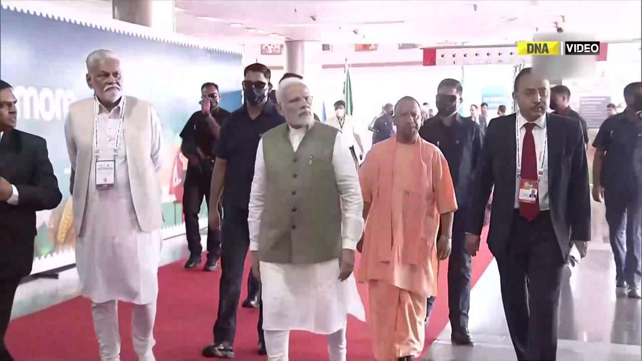 PM Narendra Modi inspects exhibitions at India Expo Centre and Mart