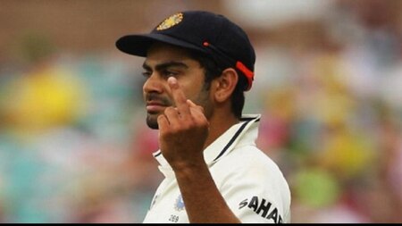 Virat Kohli showing Finger 