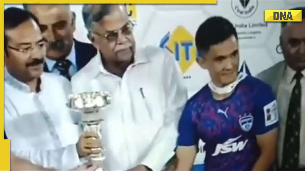 Watch: Bengal Governor pushes Sunil Chettri during award ceremony of Durand cup