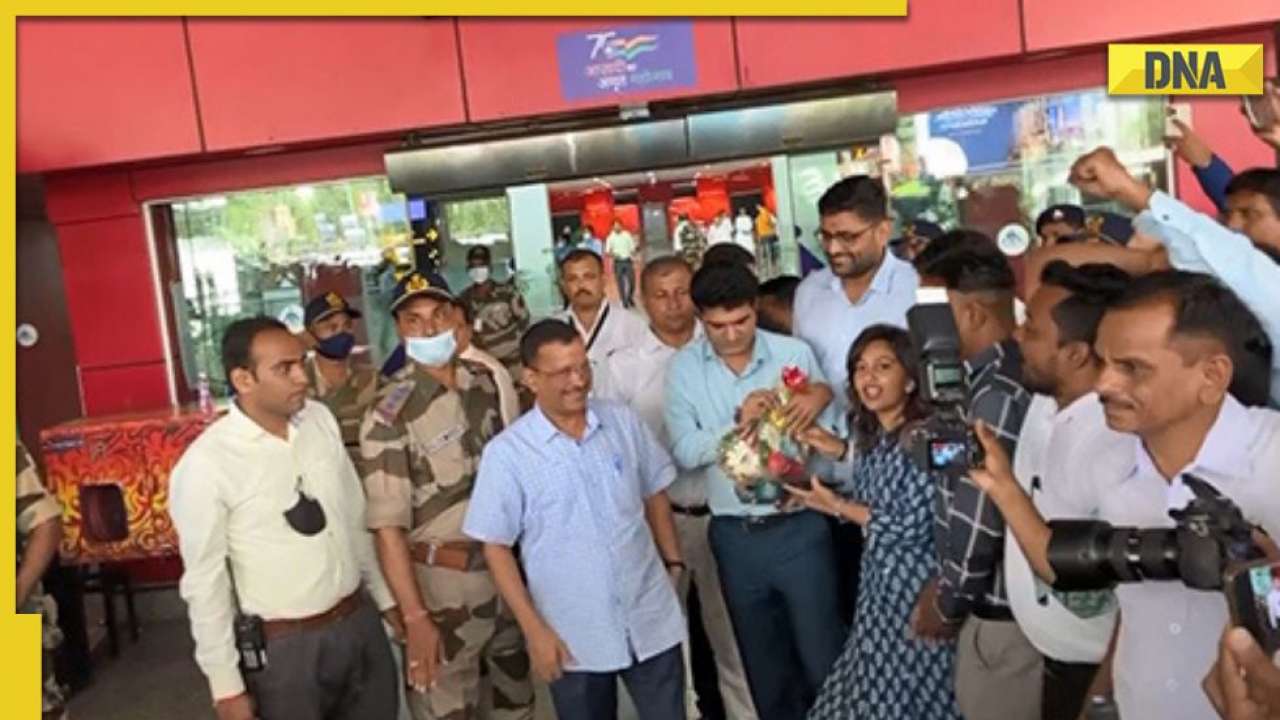 Gujarat: Arvind Kejriwal receives welcome at Vadodara airport with 'Modi-Modi' chants