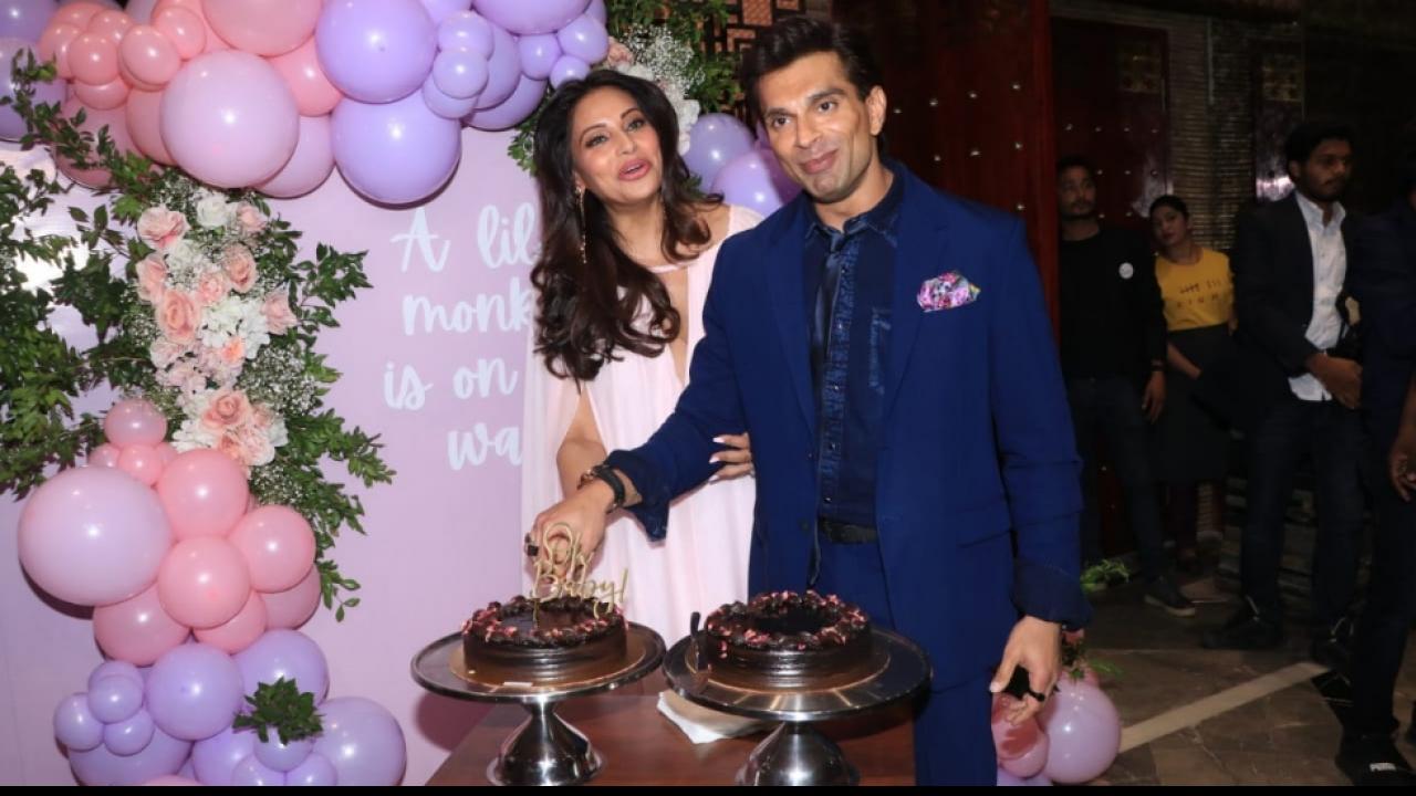 Bipasha Basu And Karan Singh Grover Cut Cake