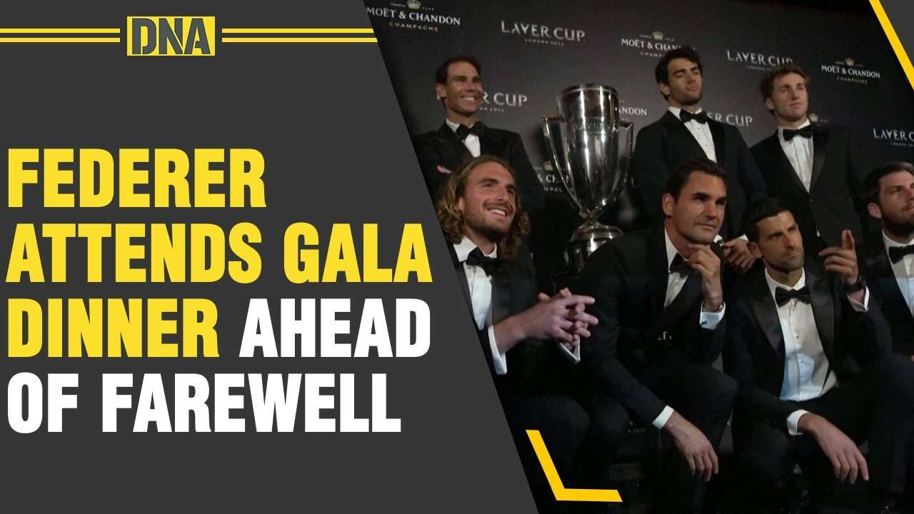 Watch: Roger Federer attends Gala dinner as he prepares to play his farewell game