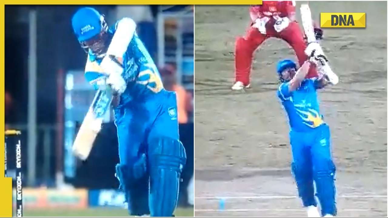 RSWS 2022: Sachin Tendulkar rolls back time, dances down the track to smash massive six, watch video