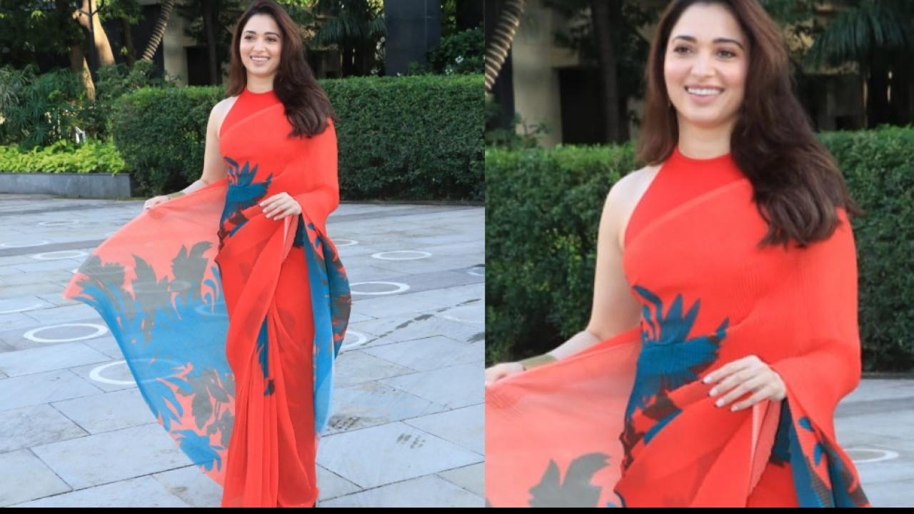 Tamannaah Bhatia In Red Sari