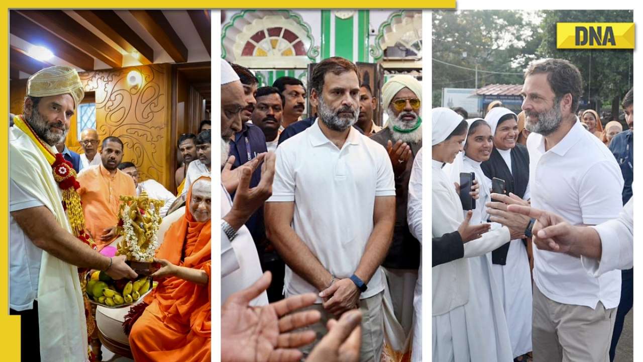 Bharat Jodo Yatra: After speech in pouring rain, Rahul Gandhi visits temple, church and mosque; Sonia to join march