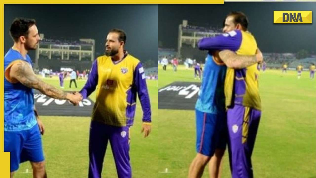 Legends League Cricket: Yusuf Pathan, Mitchell Johnson end feud; shake hands, hug each other before final