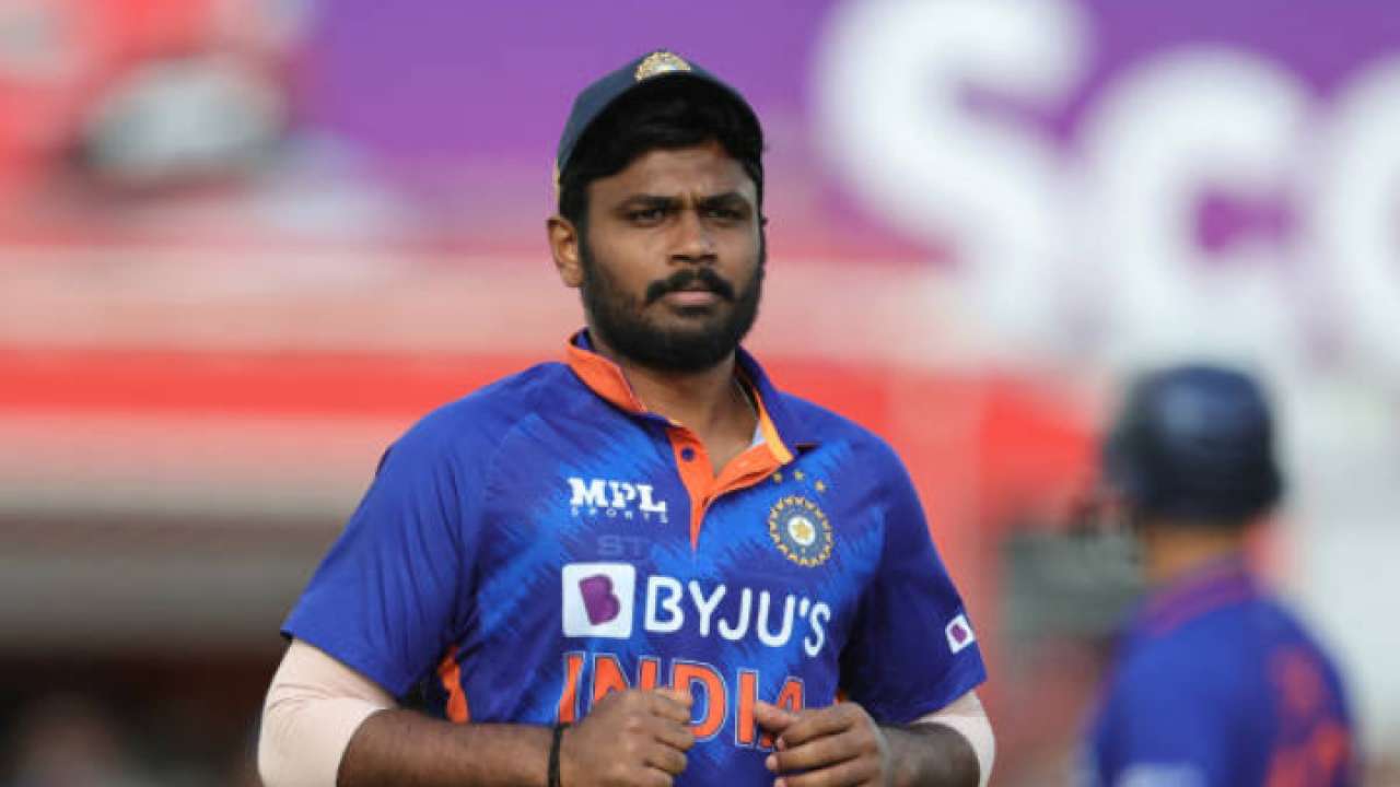 Sanju Samson reacts after India's 9-run defeat against South Africa in 1st ODI