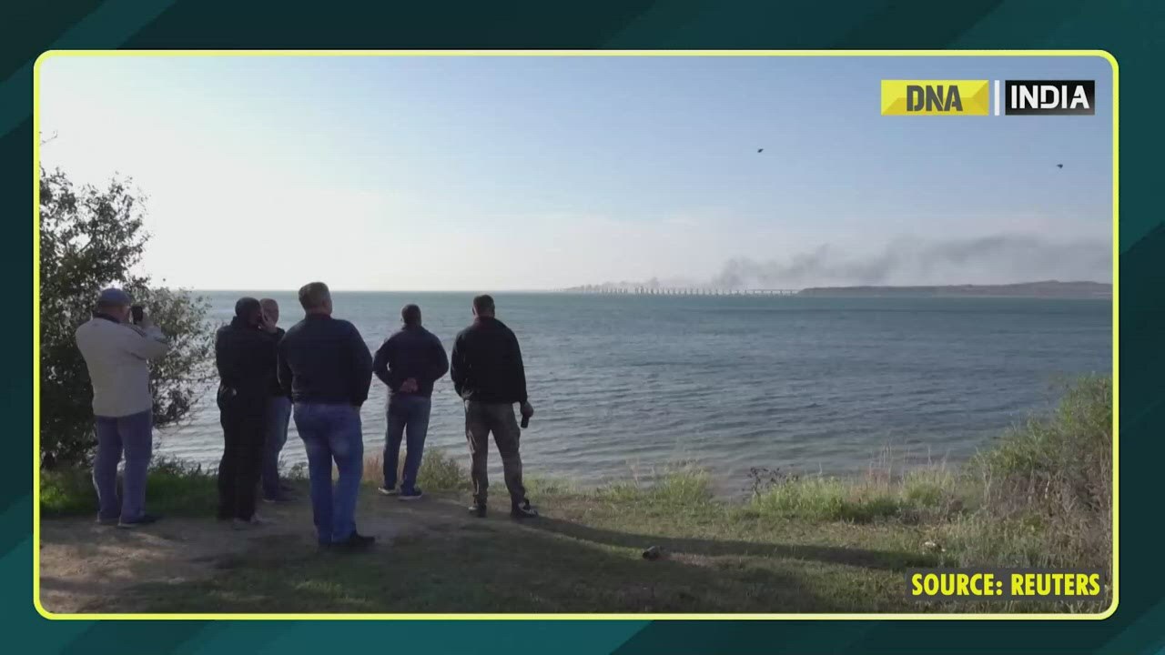 Shocking Visuals! Blast hits Crimea bridge crucial to Russia's war